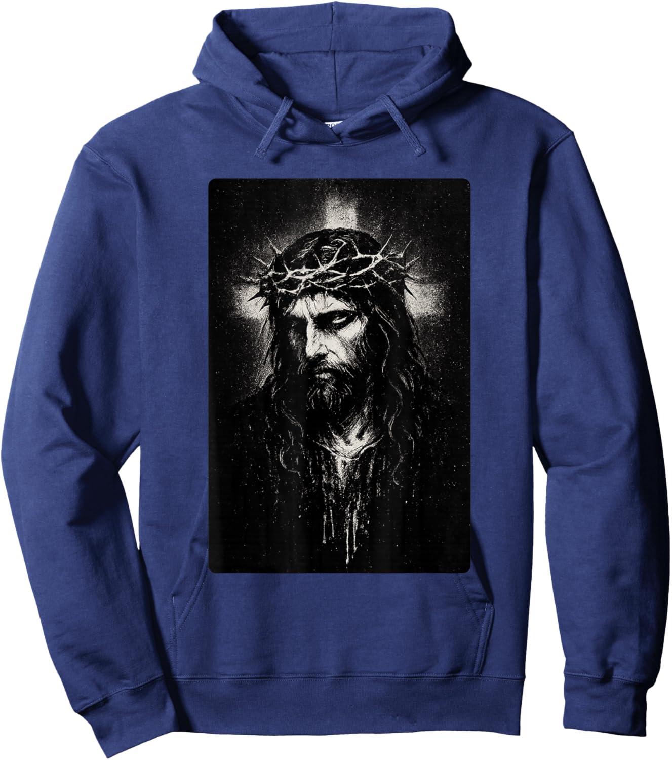 Face of Jesus Christ with Crown of Thorns Hoodie - Hoodie | Navy