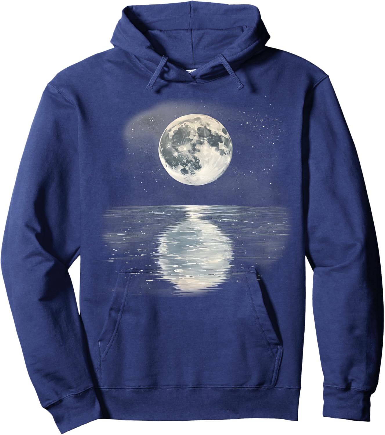 Full Moon Reflecting over the Sea Hoodie - Hoodie | Navy