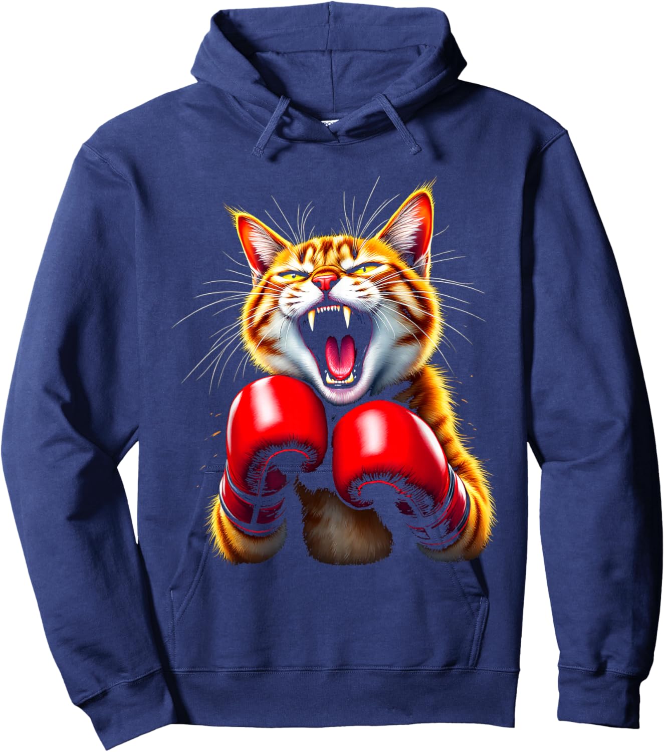 Cat with Boxing Gloves Hoodie - Hoodie | Navy