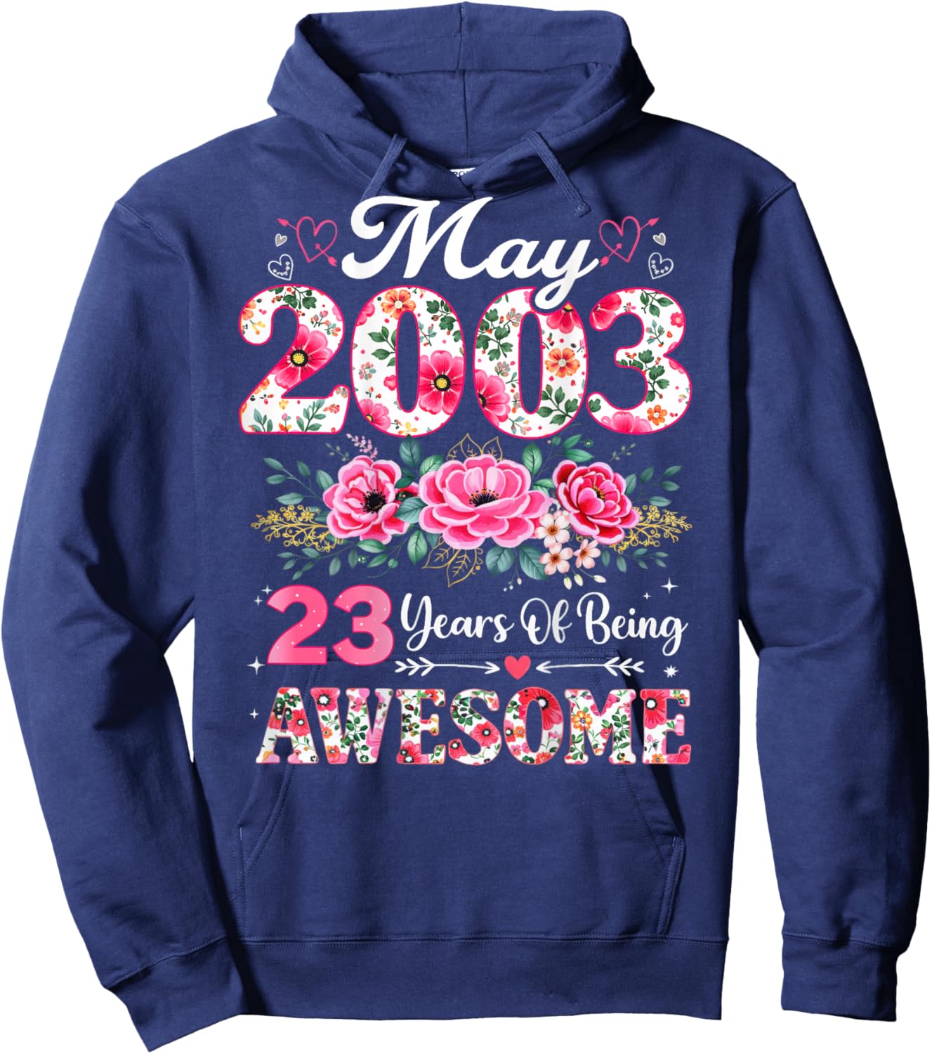 Floral Mai 2003 23 Ans 23e Anniversaire Femme Hoodie - Hoodie | Navy