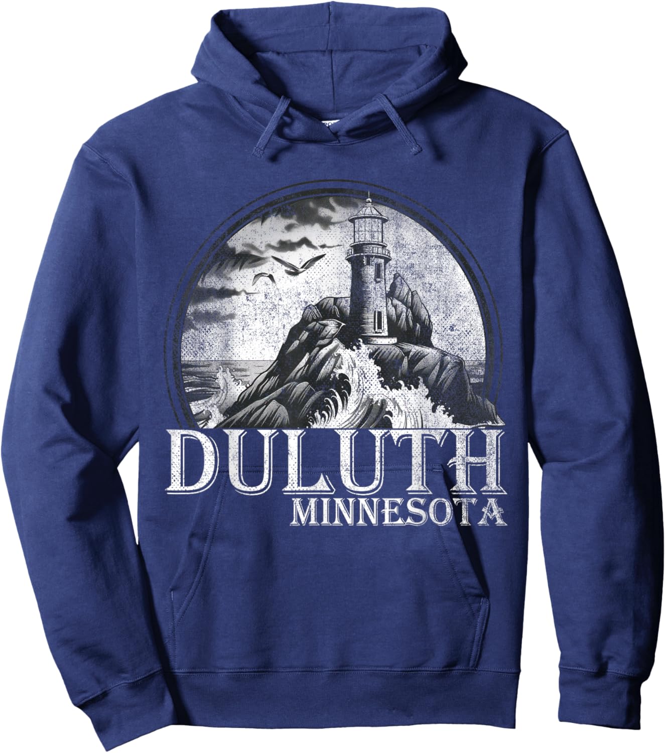 Duluth Minnesota MN | Outdoors Hoodie - Hoodie | Navy