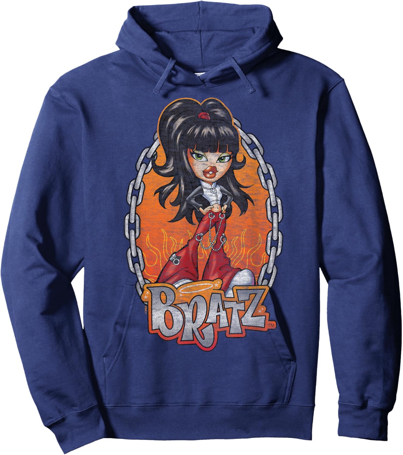 Bratz - Jade Chain and Flames Hoodie - Hoodie | Navy