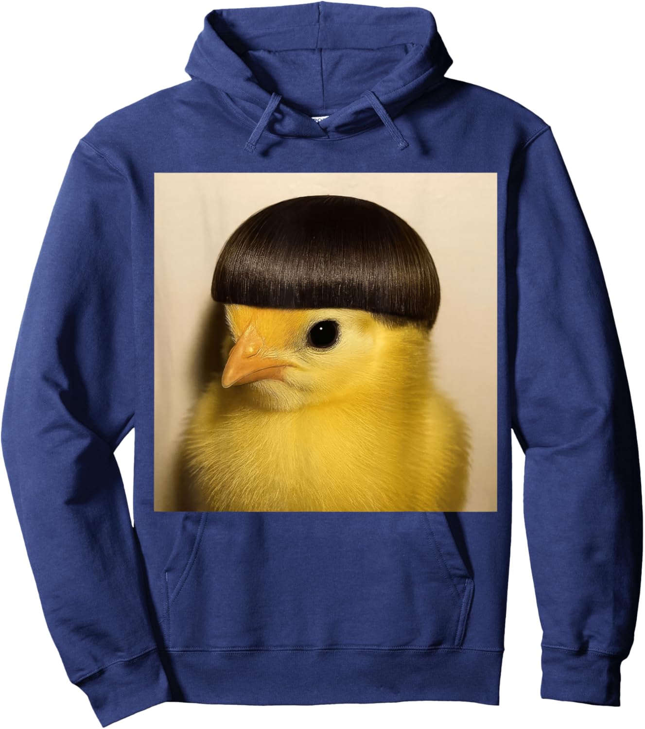 Funny Bowl Cut Bird Chick Mushroom Haircut Meme Hoodie - Hoodie | Navy