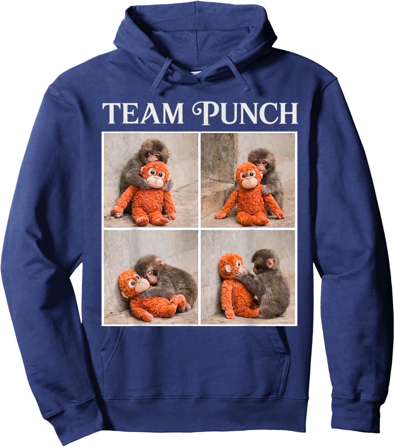 Cute Baby Monkey Team Punch Hoodie - Hoodie | Navy