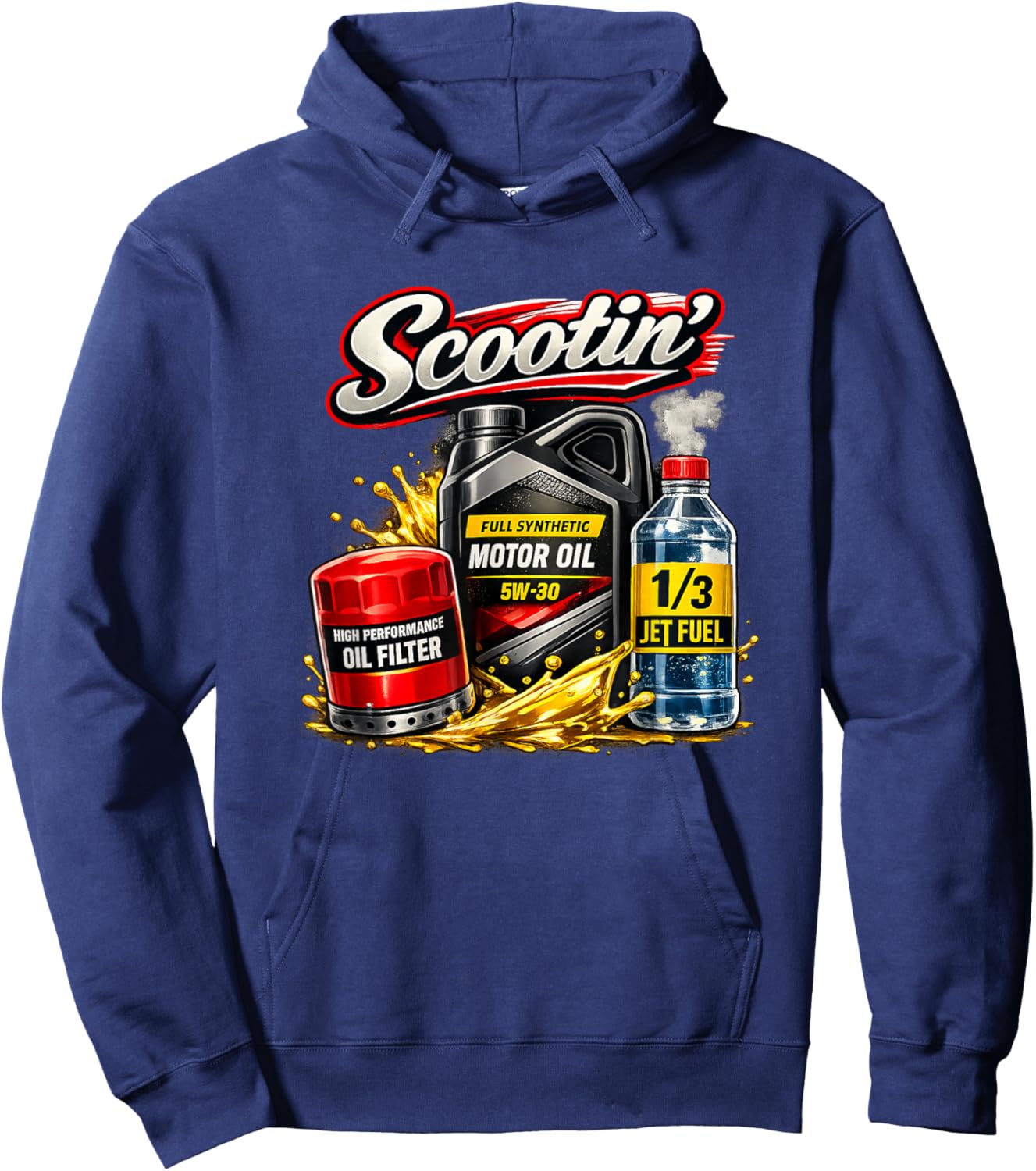 Scootin' with Jet Fuel Hoodie - Hoodie | Navy