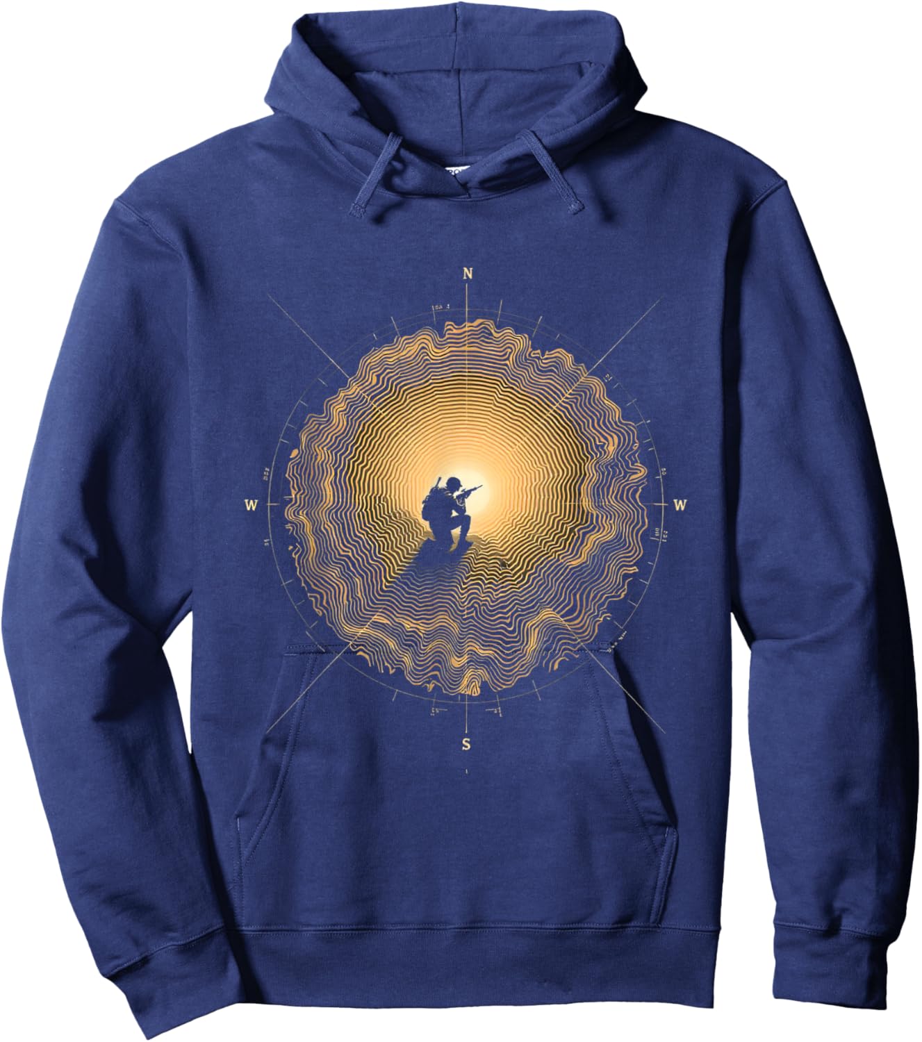 Soldier Silhouette Hoodie - Hoodie | Navy