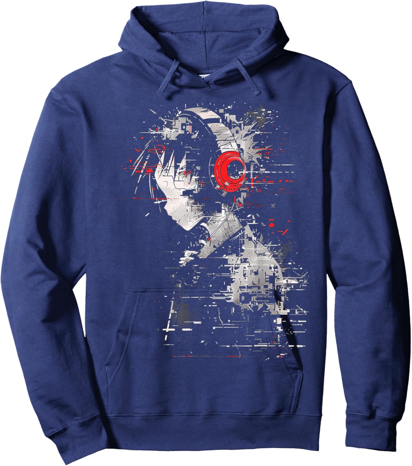 Anime Manga Graphic Headphone Art Anime Hoodie - Hoodie | Navy
