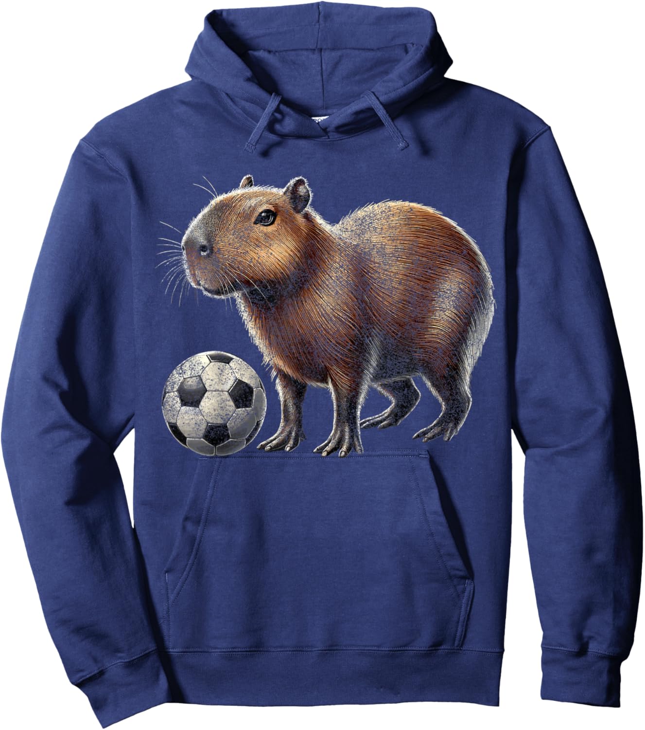 Retro Capybara Soccer Hoodie - Hoodie | Navy