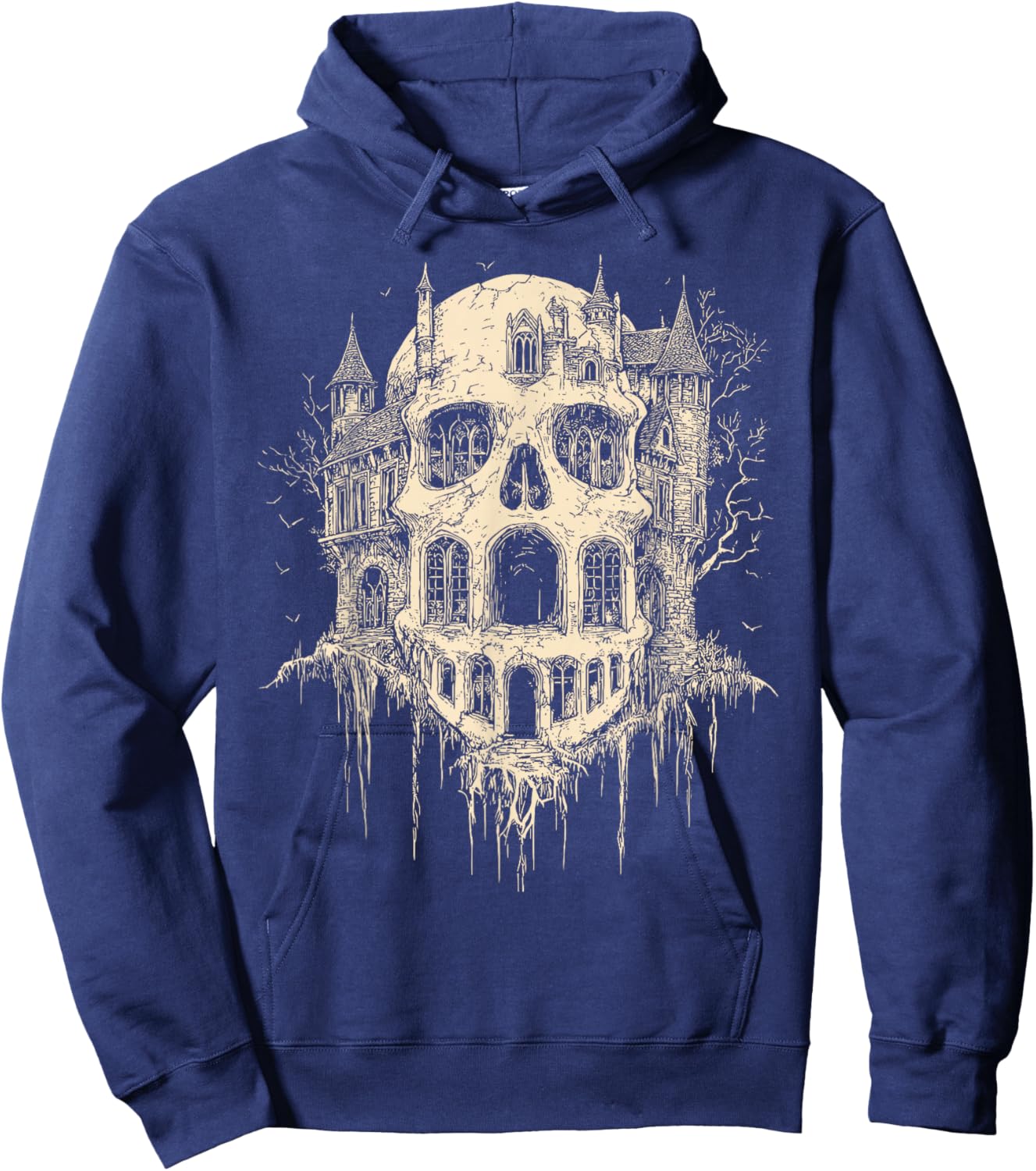 Castlecore Castle Skull Hoodie - Hoodie | Navy