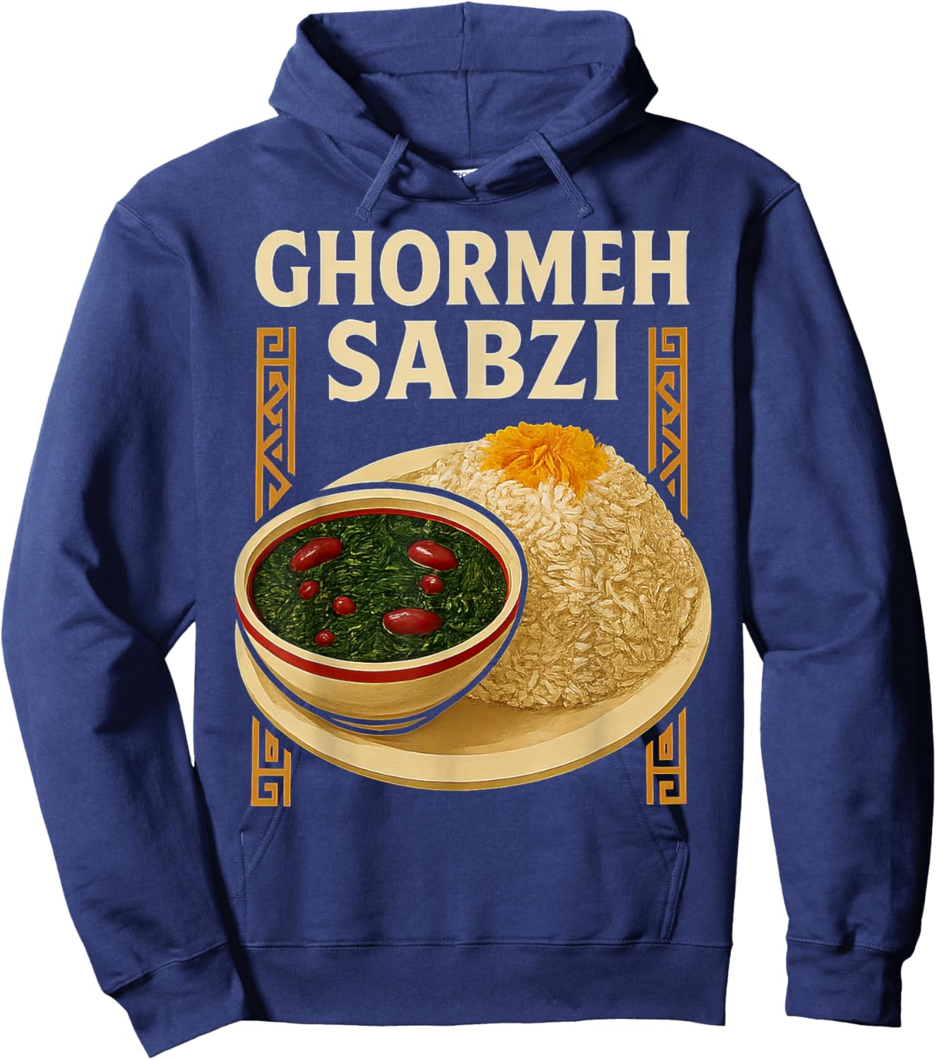 Ghormeh Sabzi Persian Stew with Saffron Rice Hoodie - Hoodie | Navy