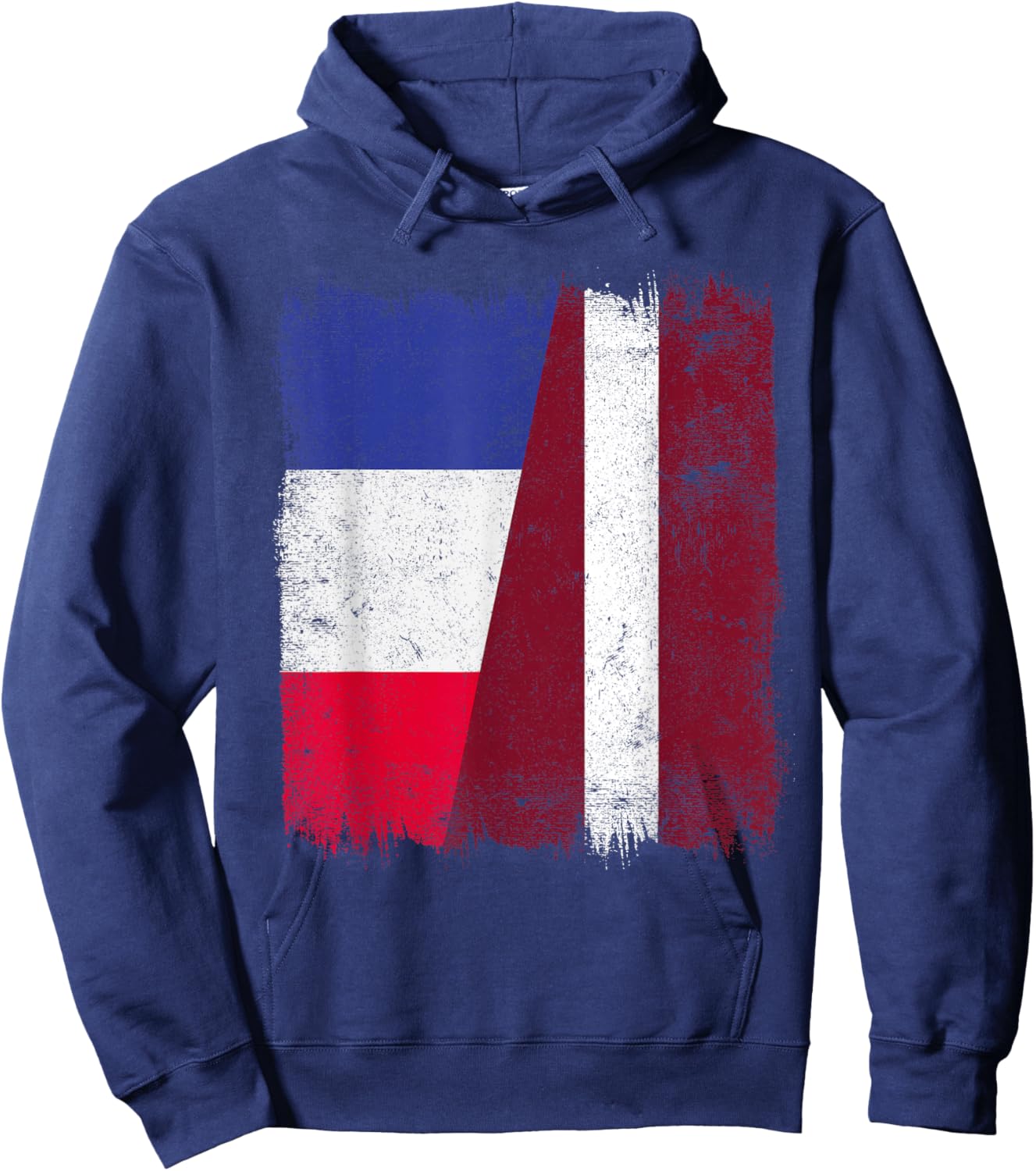 French Half Flag Latvia French Heritage Latvian Hoodie - Hoodie | Navy