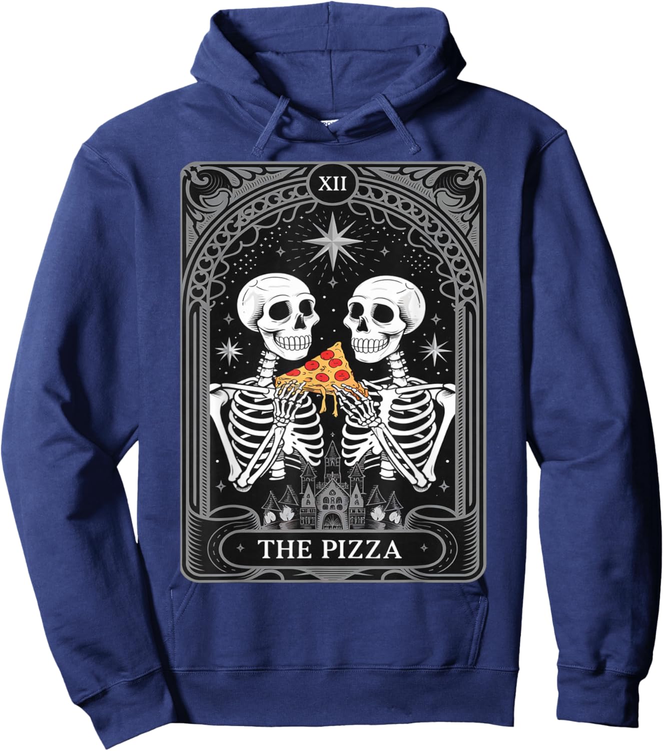 The Pizza Vintage Pizza Slice Tarot Card Hoodie - Hoodie | Navy