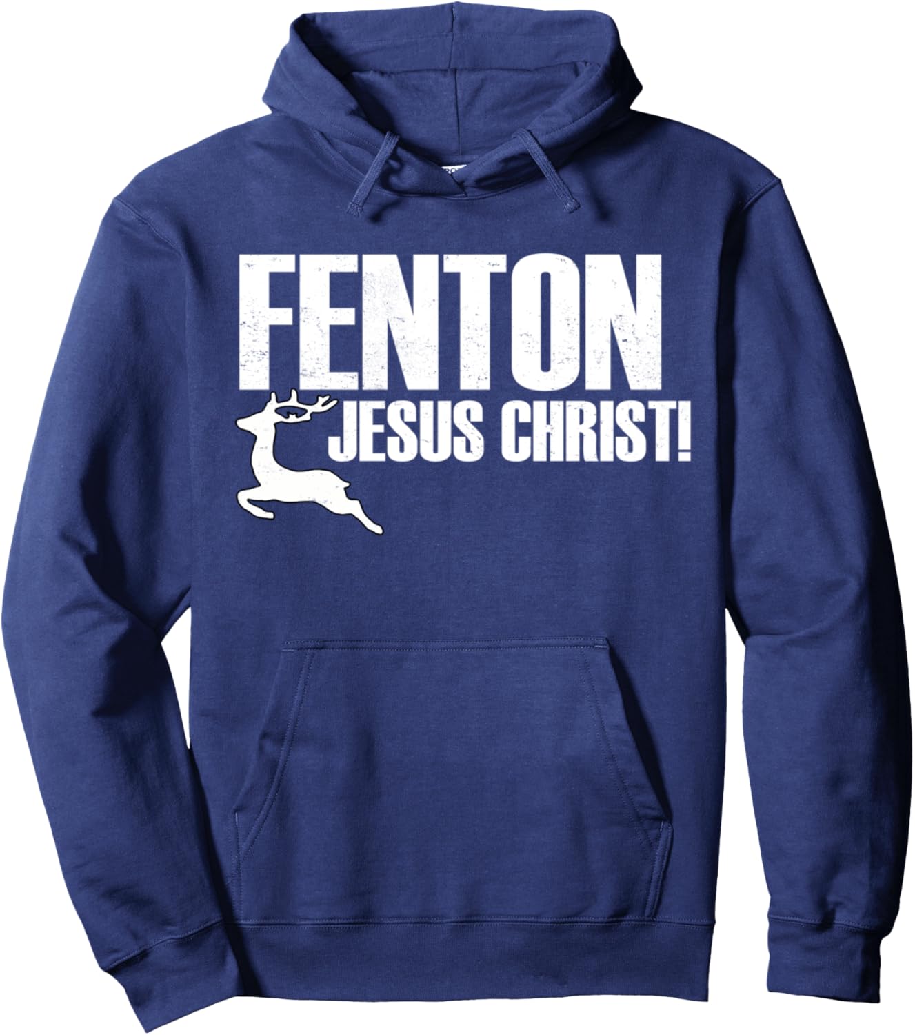 Vintage Jesus Christ, Deer Fenton Christian Hoodie - Hoodie | Navy