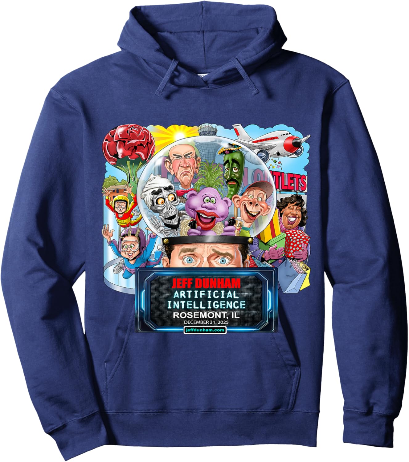 Jeff Dunham Rosemont, IL (2025) Hoodie - Hoodie | Navy