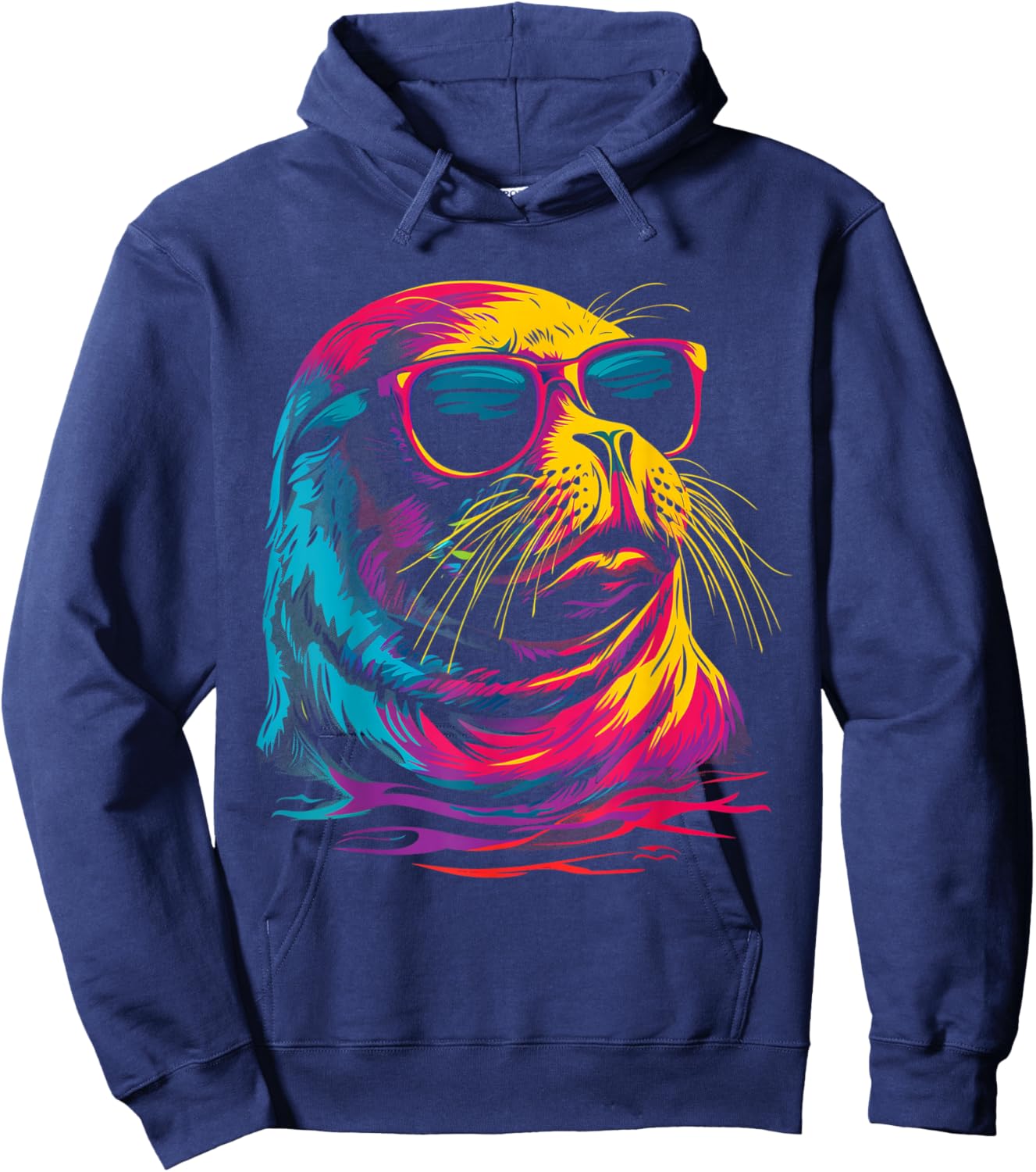Seal Sunglasses Sea Lion Ocean Animal Hoodie - Hoodie | Navy