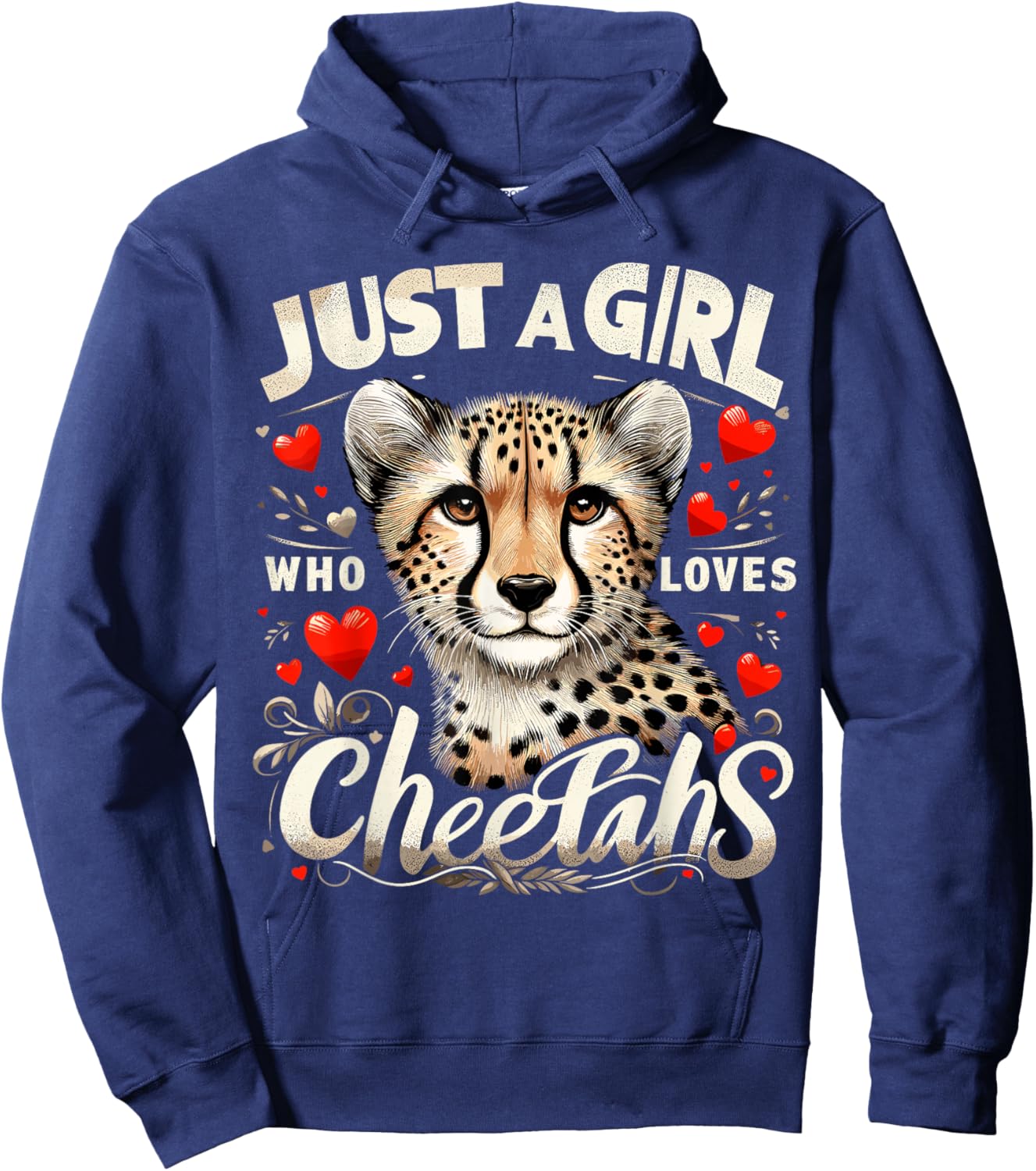 Cheetah Cute Just A Girl Who Loves Cheetahs Hoodie - Hoodie | Navy