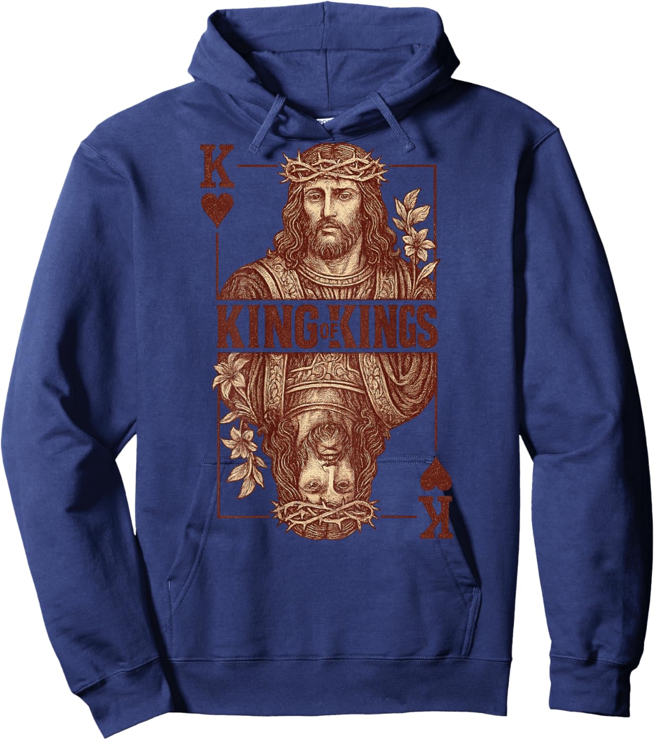 Jesus King of Kings Card - King of Hearts Hoodie - Hoodie | Navy