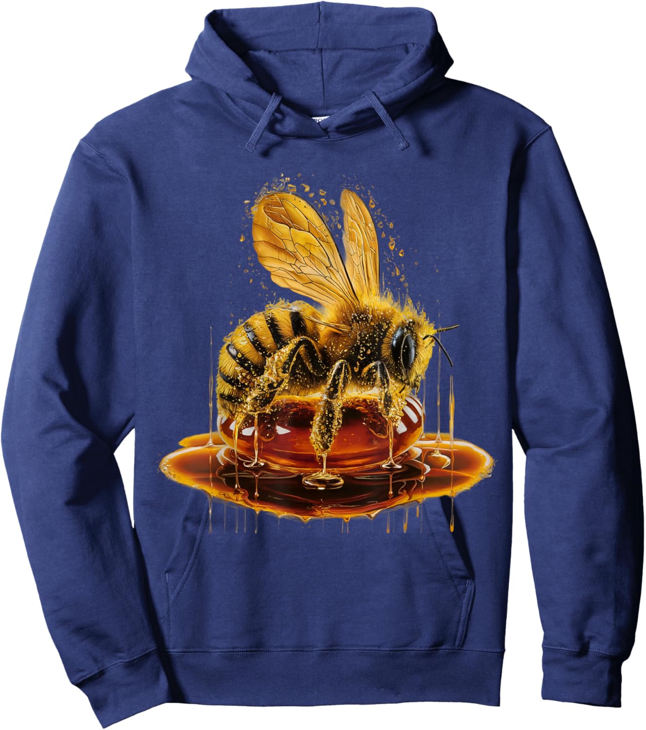 Bee Men Woman Aesthetic Gold Honey Bee Hoodie - Hoodie | Navy
