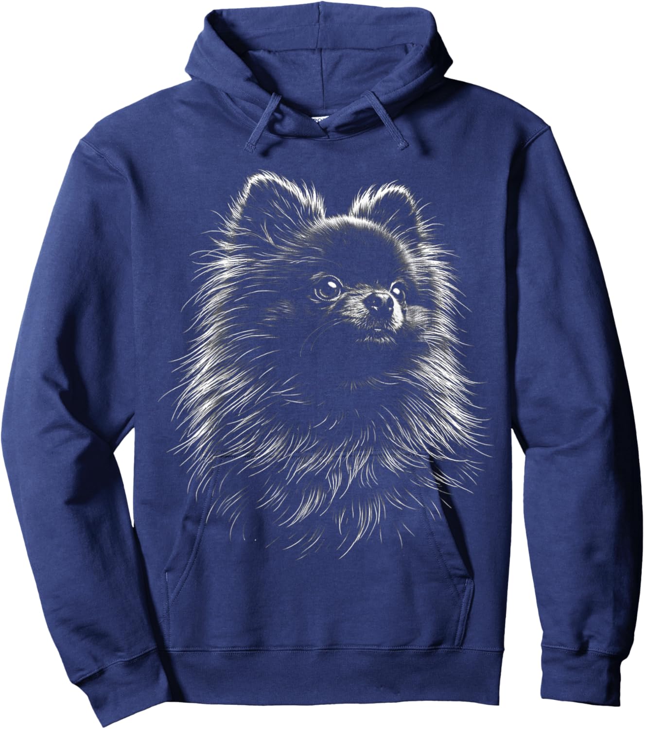 Retro Pomeranian Silhouette Dog Lover Graphic Hoodie - Hoodie | Navy