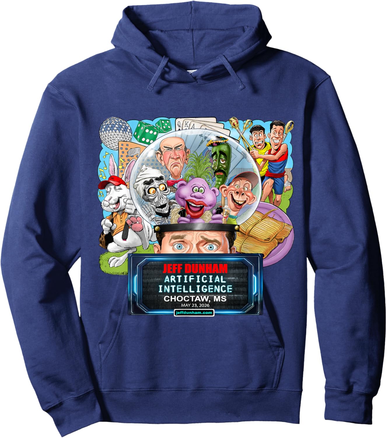 Jeff Dunham Choctaw, MS (2026) Hoodie - Hoodie | Navy