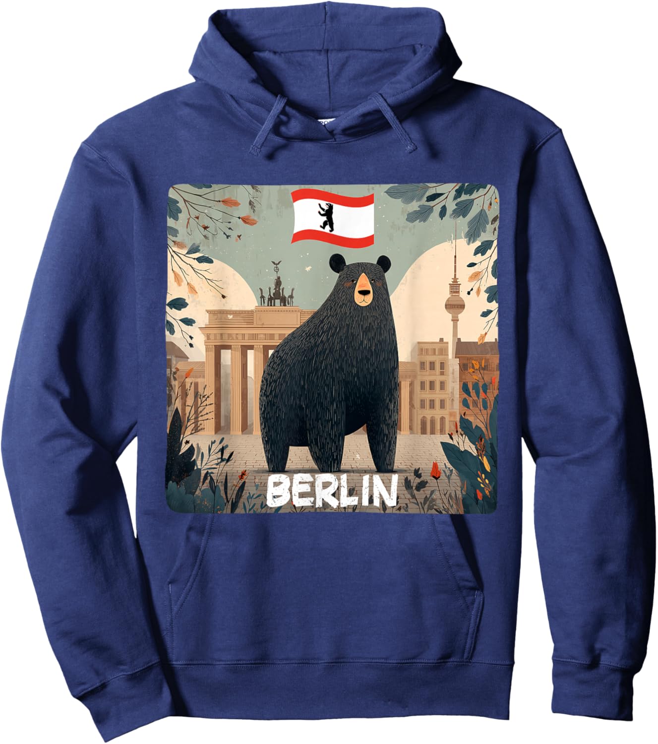 Superbe Costume Graphique d'ours de Berlin Hoodie - Hoodie | Navy