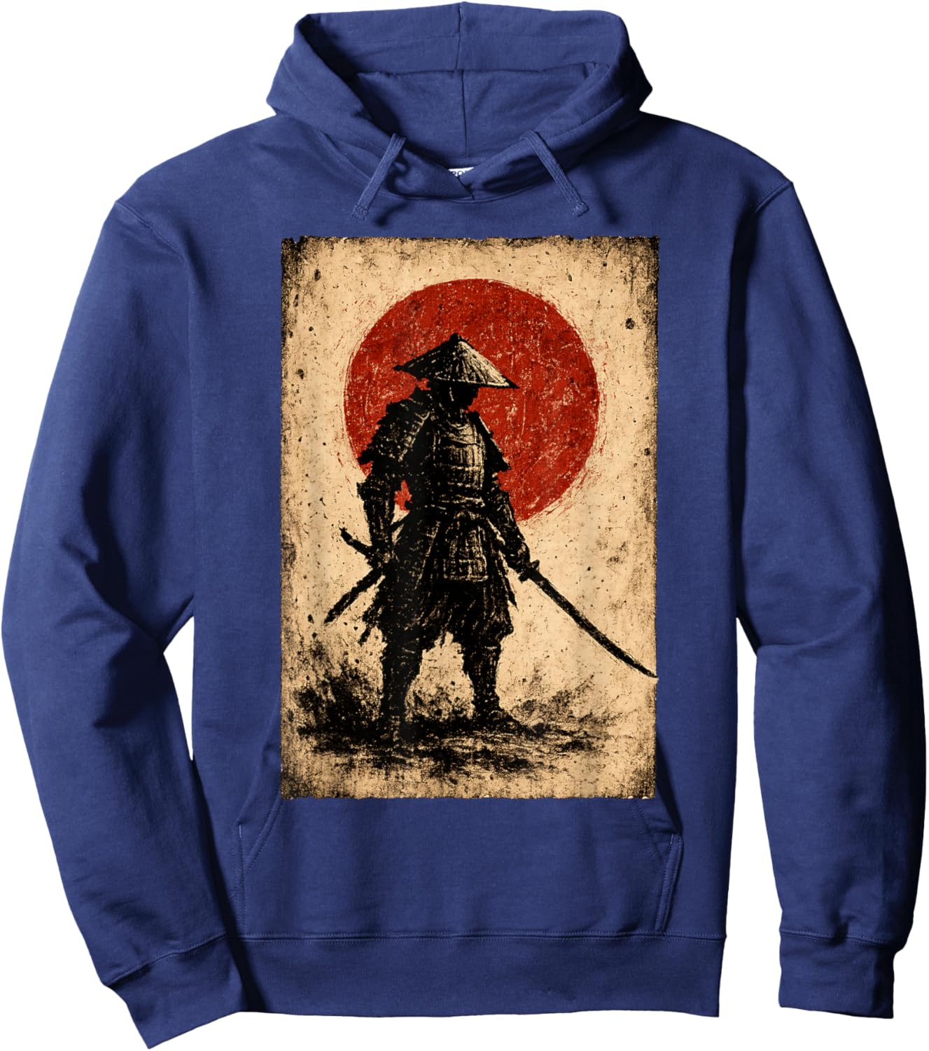 Vintage Samurai Art Japanese Fighter Samurai Hoodie - Hoodie | Navy