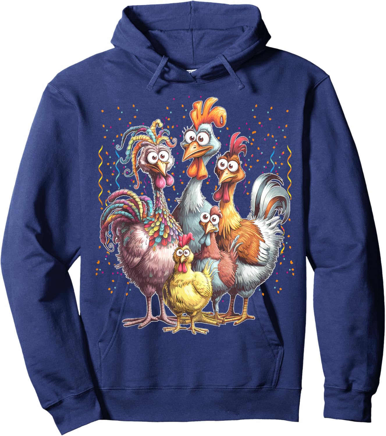 Chicken Art Crazy Chicken Women Kid Boy Family Hoodie - Hoodie | Navy