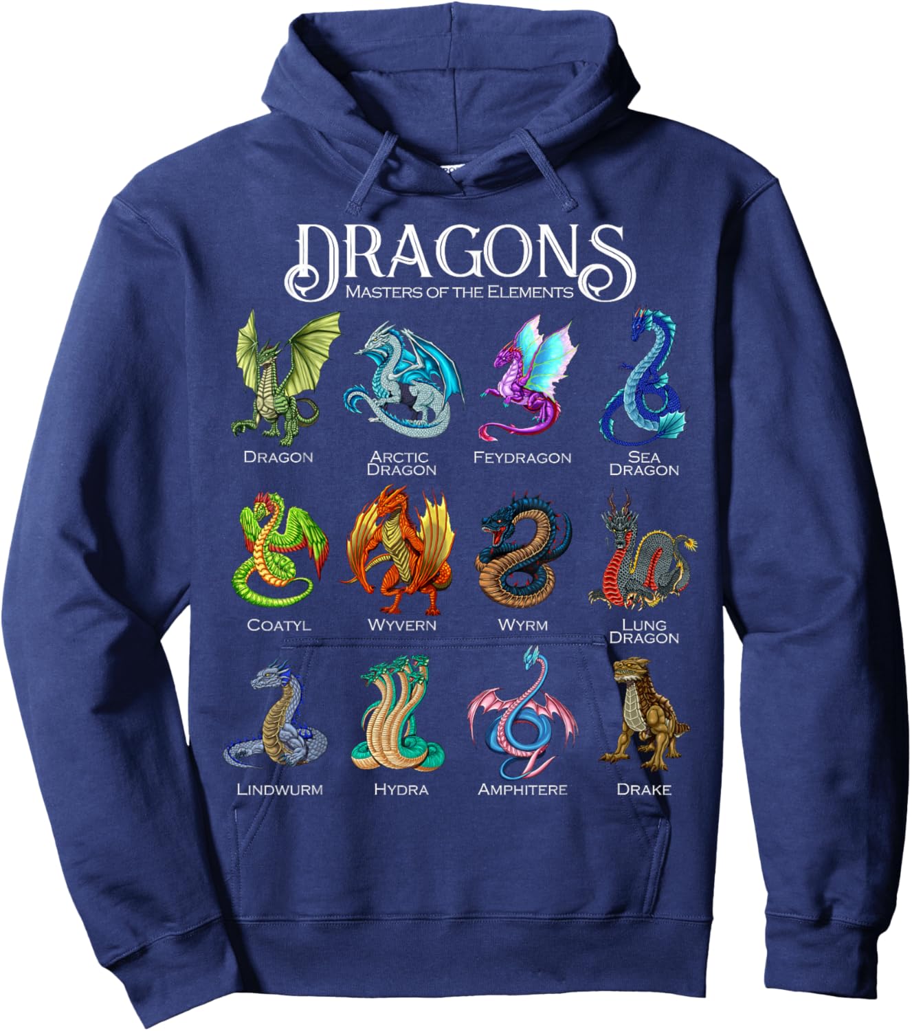 Legendary Dragon Types - Dragons Hoodie - Hoodie | Navy