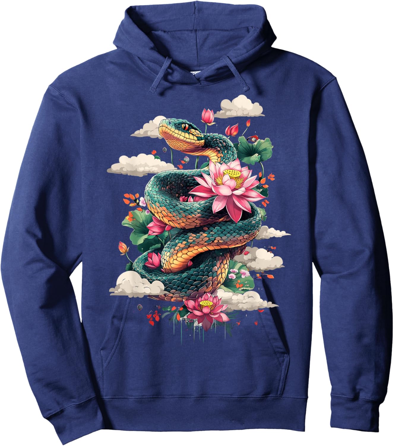 Year Of The Snake 2025 Cool Snake Graphic Art Hoodie - Hoodie | Navy