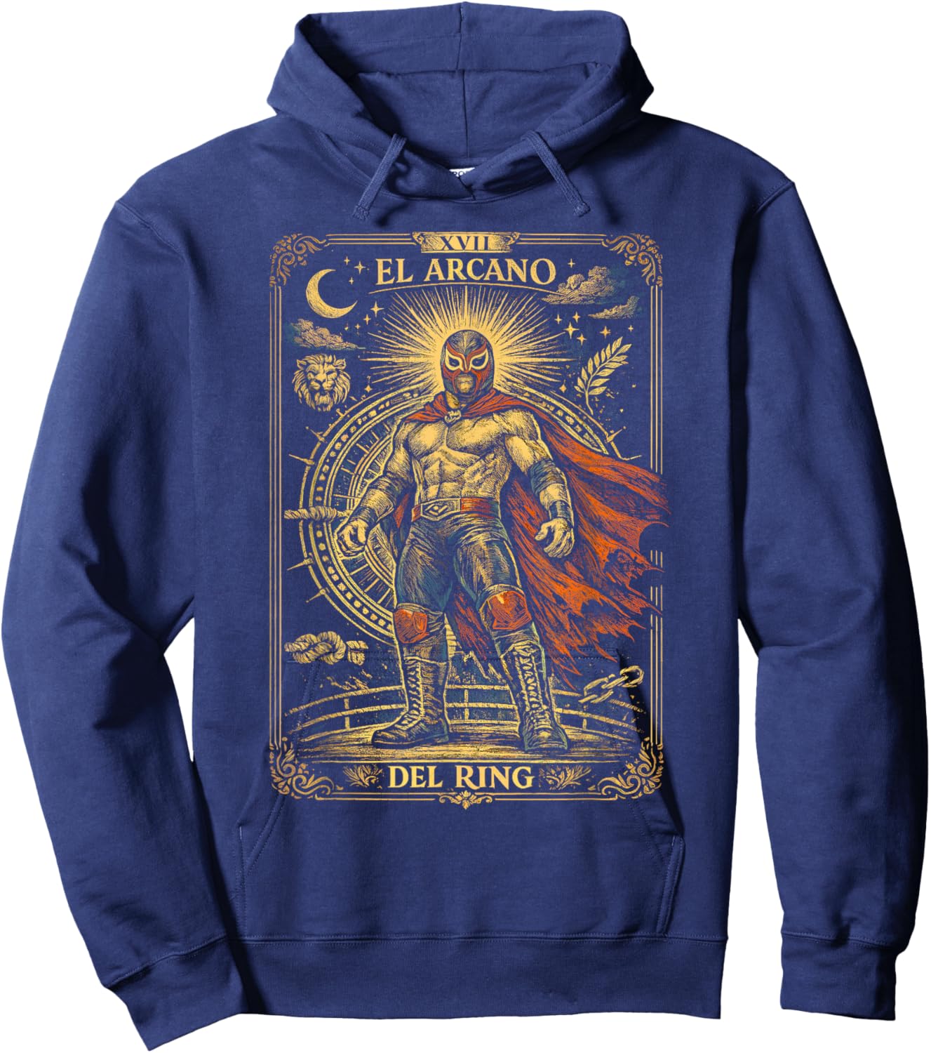 Lucha Libre Luchador Tarot Card Hoodie - Hoodie | Navy