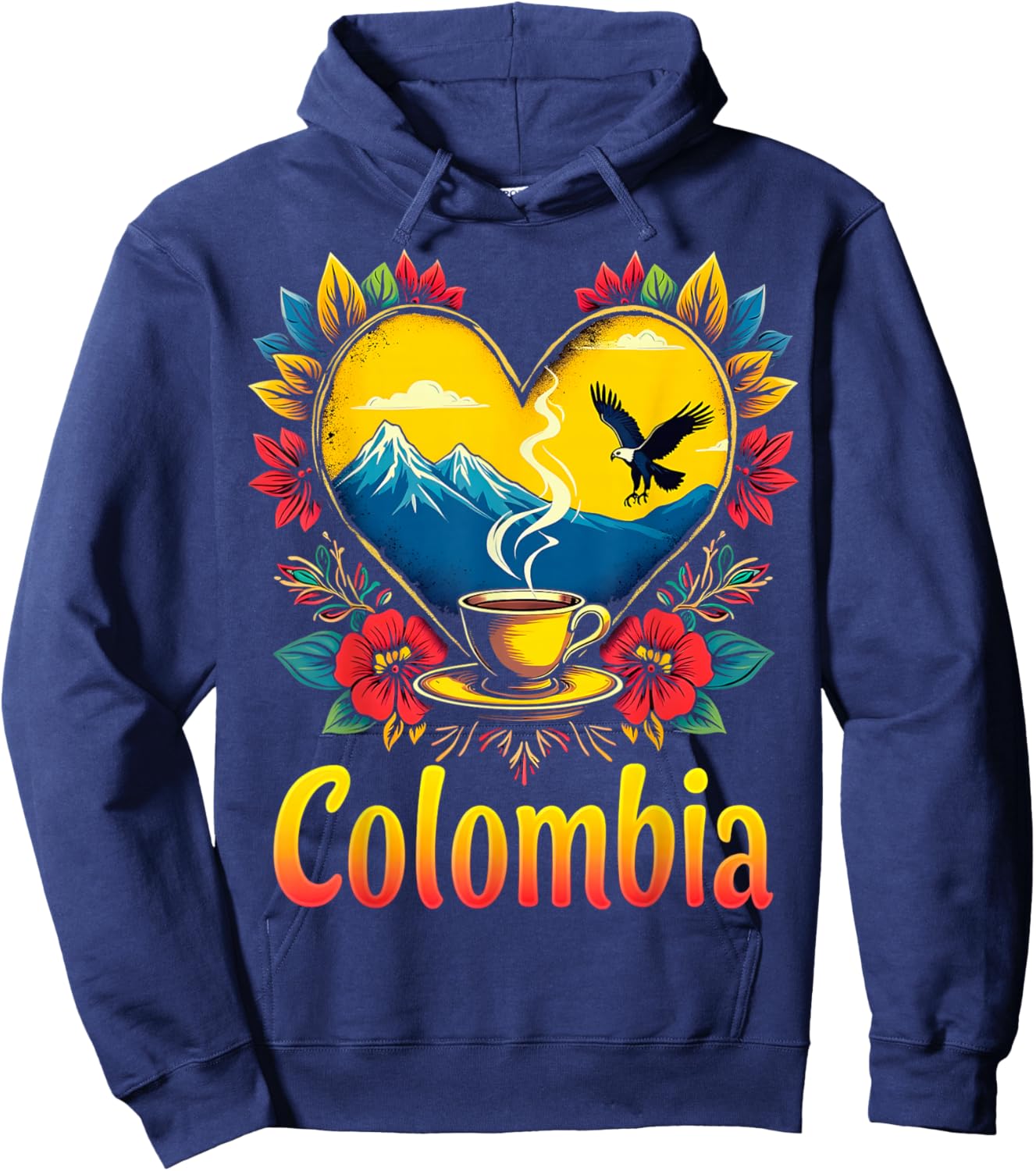 Colombia Love Heart Hoodie - Hoodie | Navy