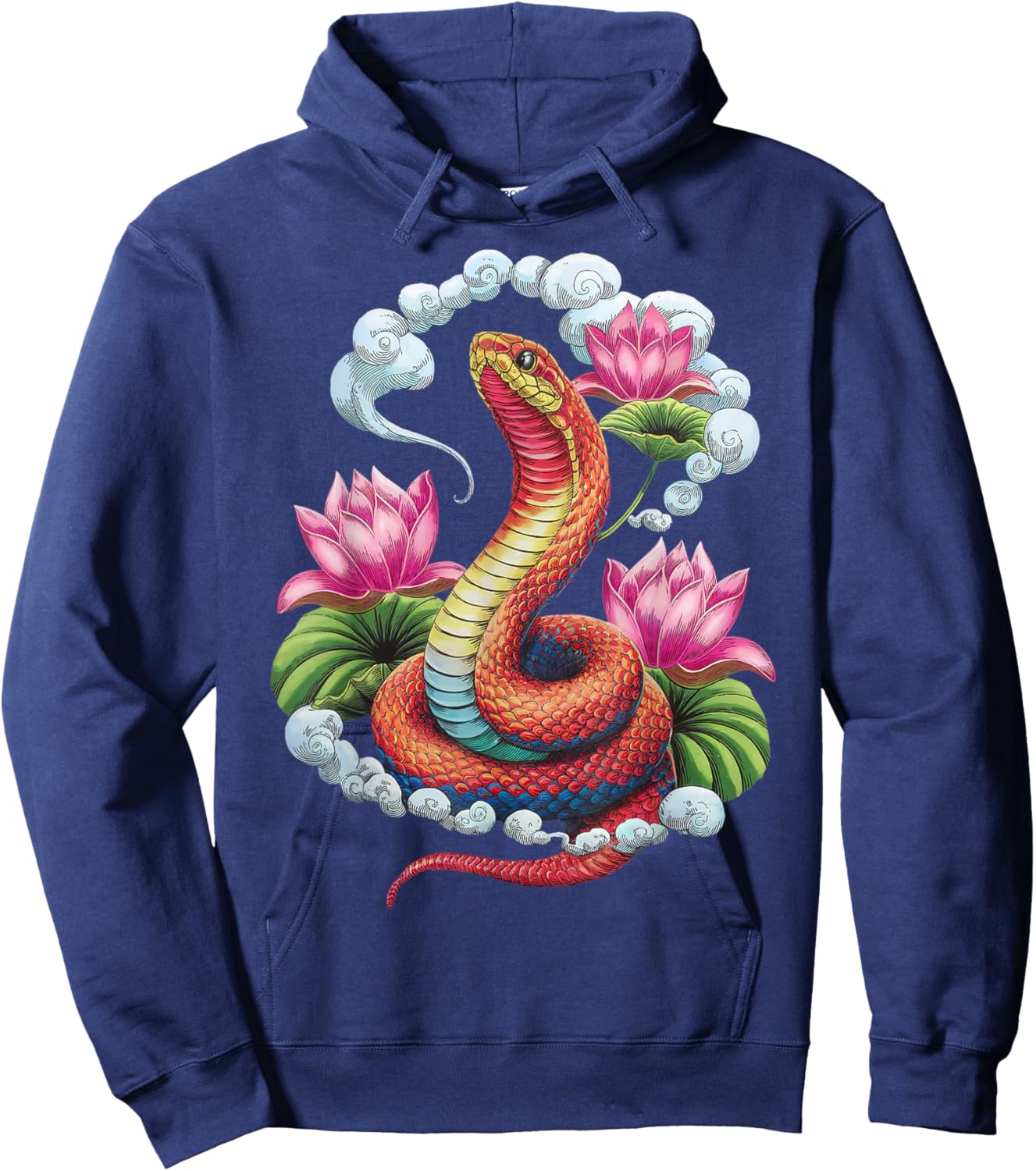 Year Of The Snake 2025 Cool Snake Graphic Art Hoodie - Hoodie | Navy