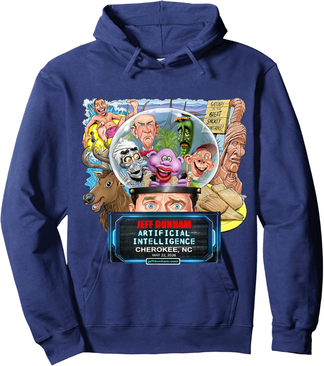 Jeff Dunham Cherokee, NC (2026) Hoodie - Hoodie | Navy