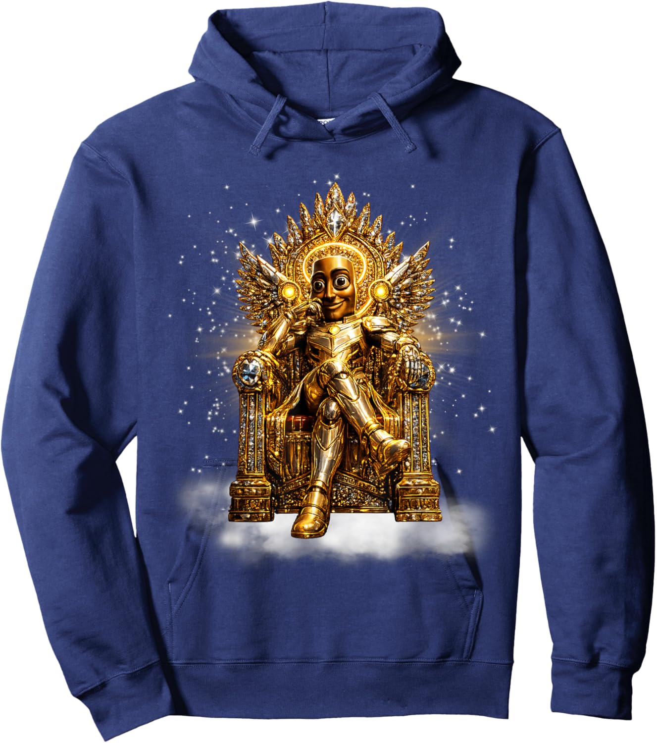 Funny Gold King Tung Tung Sahur Brainrot Meme Hoodie - Hoodie | Navy