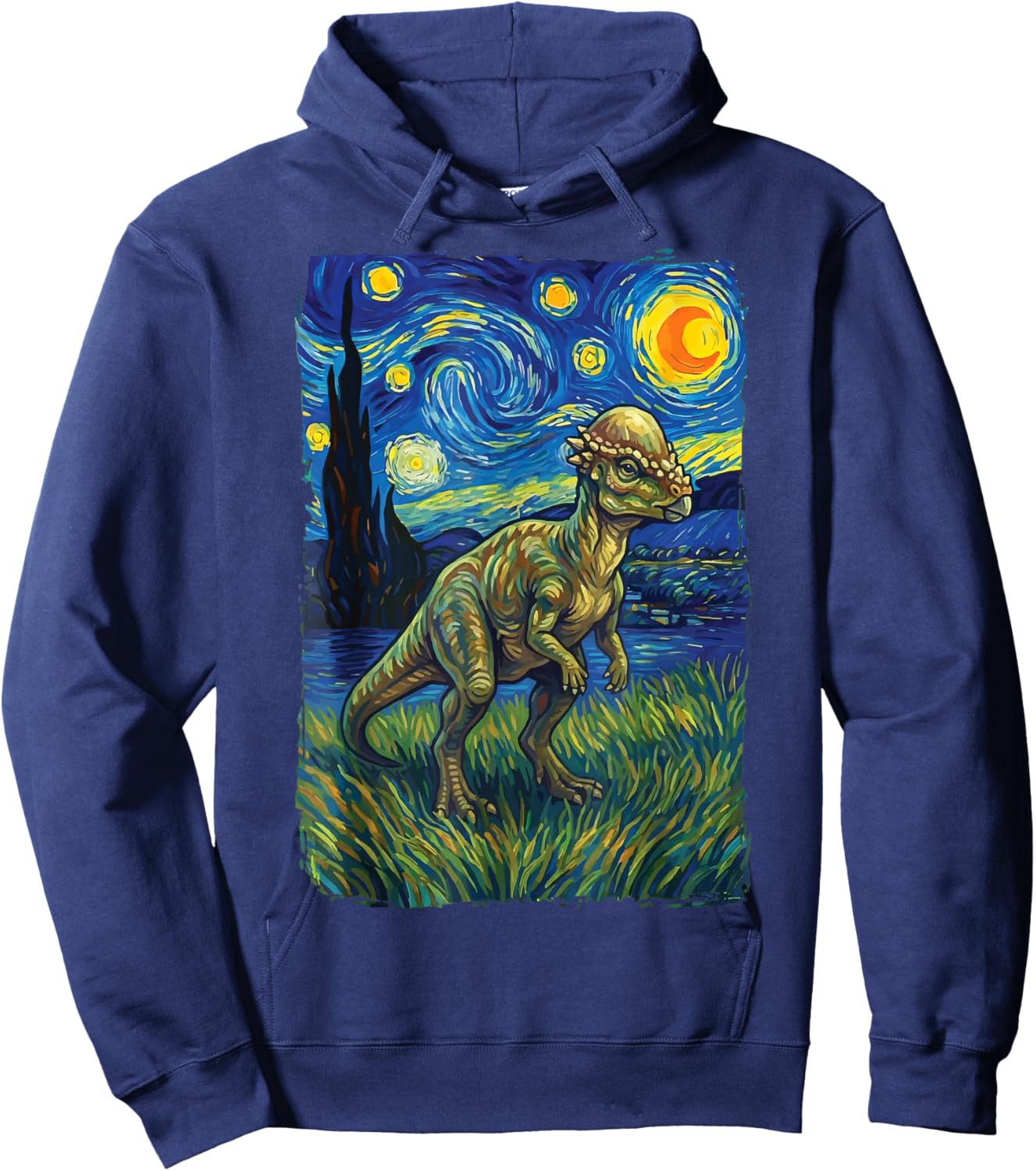 Pachycephalosaurus Starry Night Hoodie - Hoodie | Navy