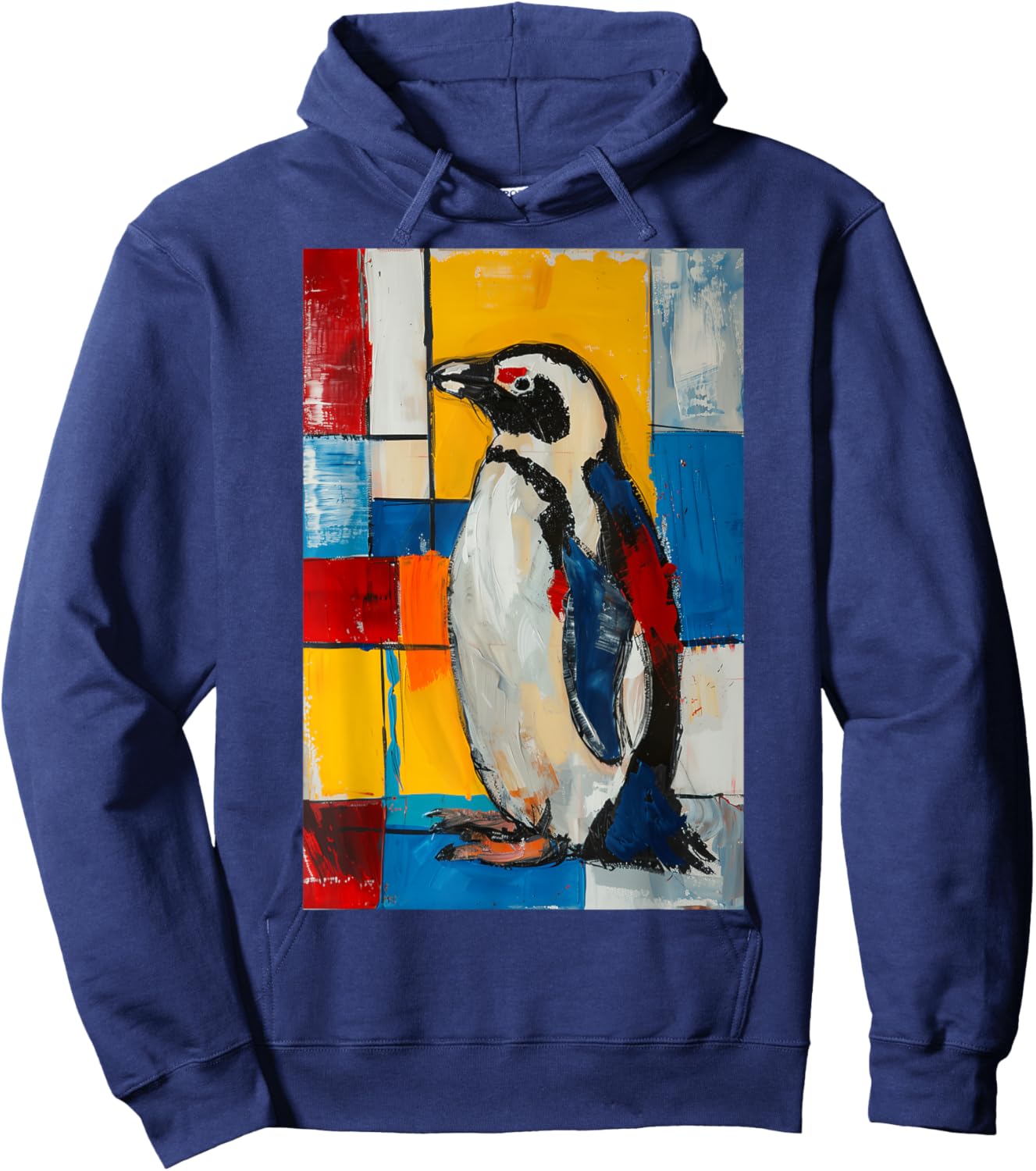 Penguin Abstract Art Hoodie - Hoodie | Navy