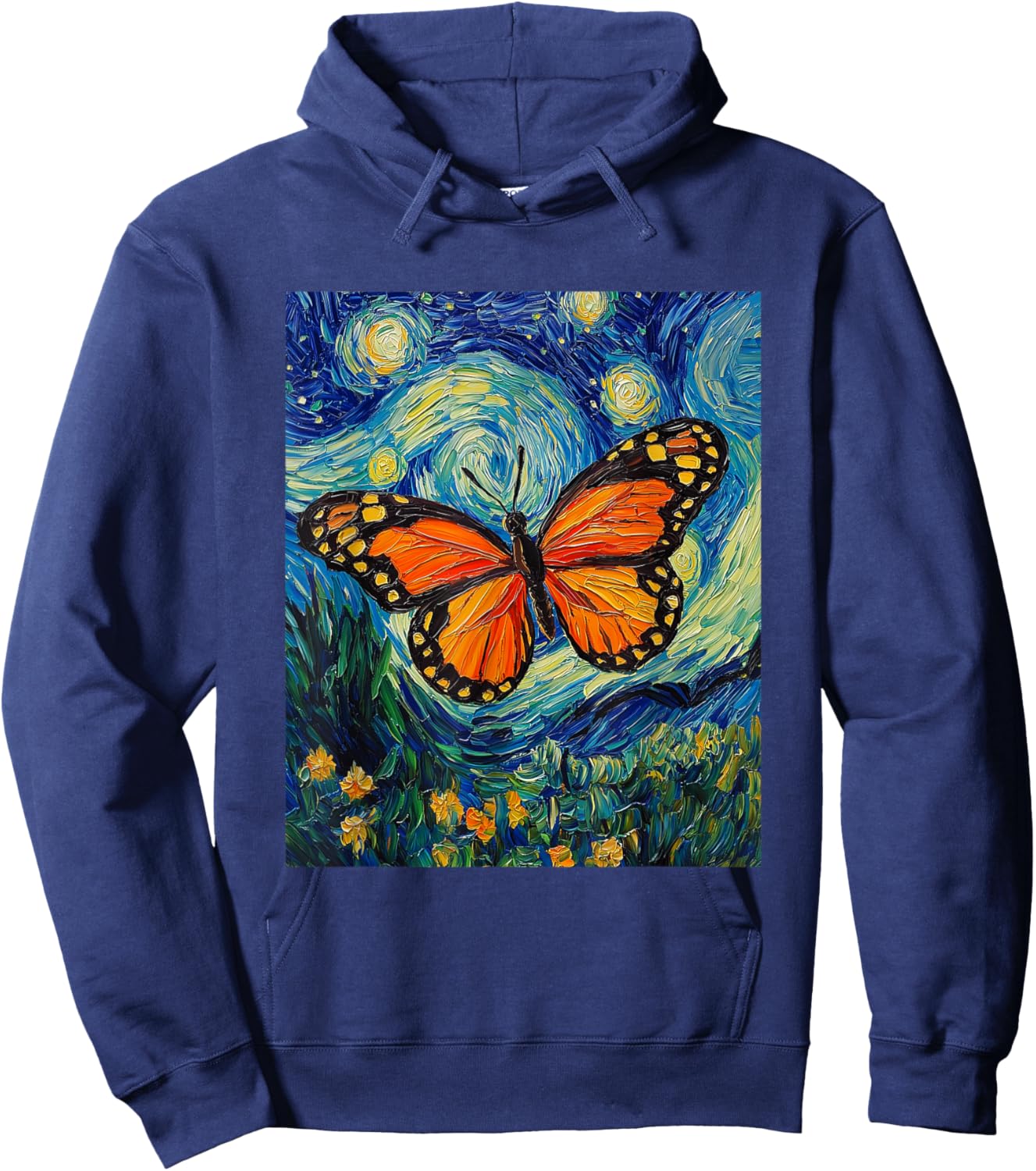 Cute Butterfly - Van Gogh Style - Starry Night Hoodie - Hoodie | Navy