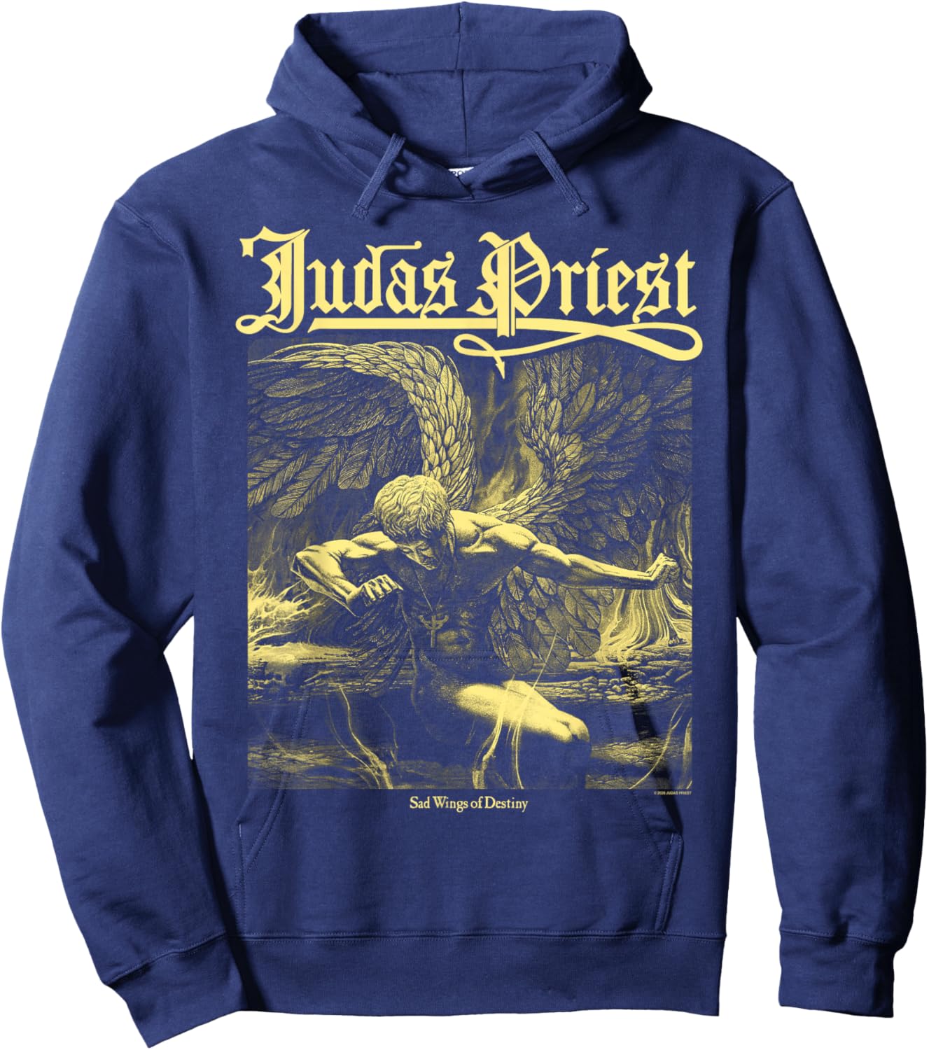 Judas Priest Sad Wings Album Square Hoodie - Hoodie | Navy