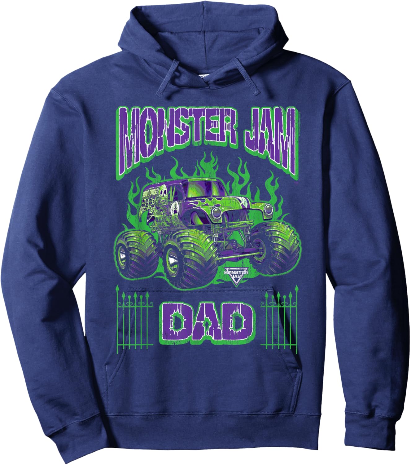 Monster Jam Grave Digger Dad Family Motorsports Hoodie - Hoodie | Navy