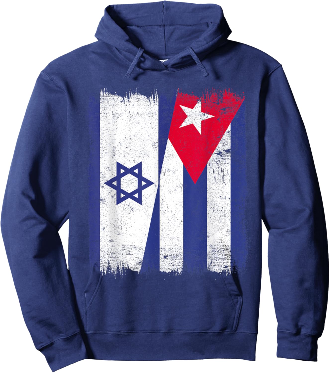 Israel Cuba Half Flag Israeli Cuban Heritage Hoodie - Hoodie | Navy