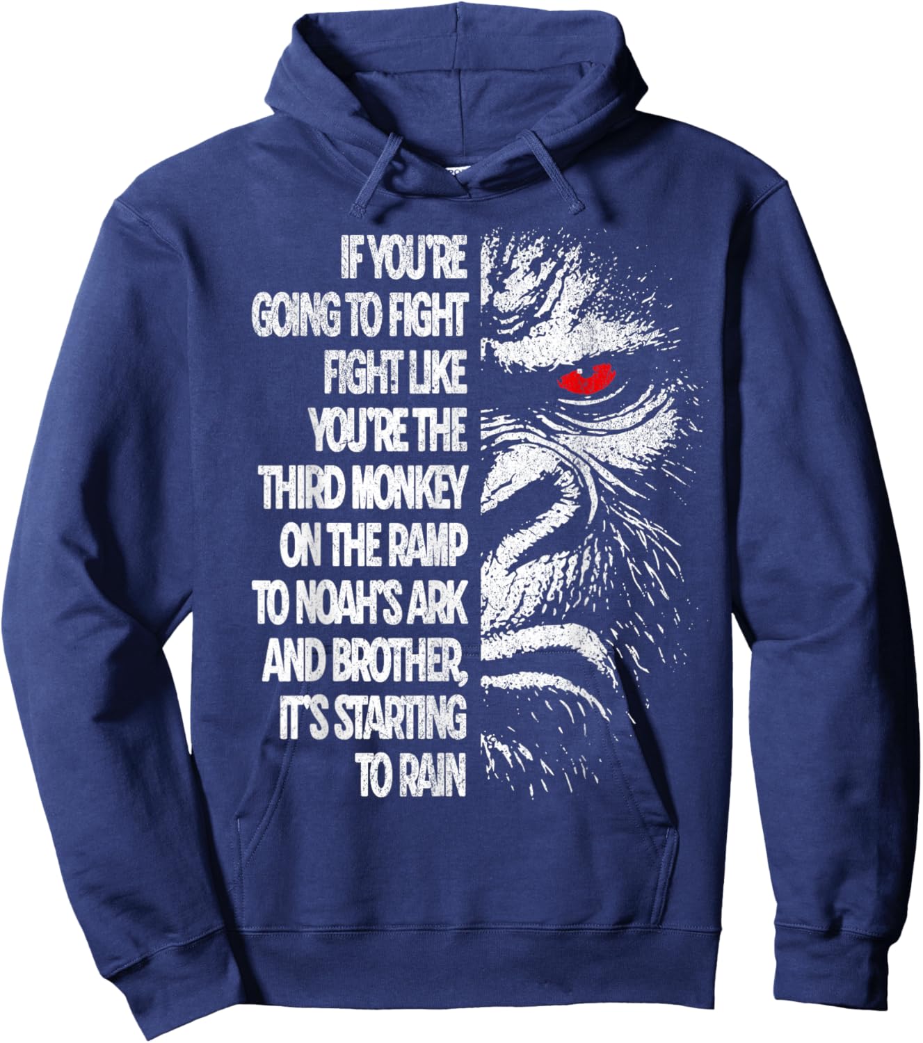 If You're Going to Fight Third Monkey Hoodie - Hoodie | Navy