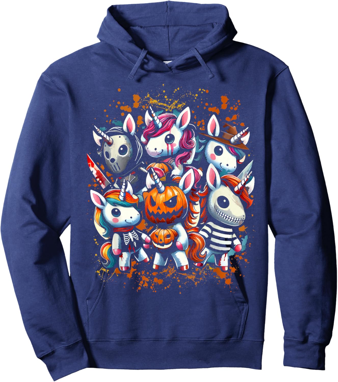My Little Horror Crew - Halloween Unicorns Hoodie - Hoodie | Navy