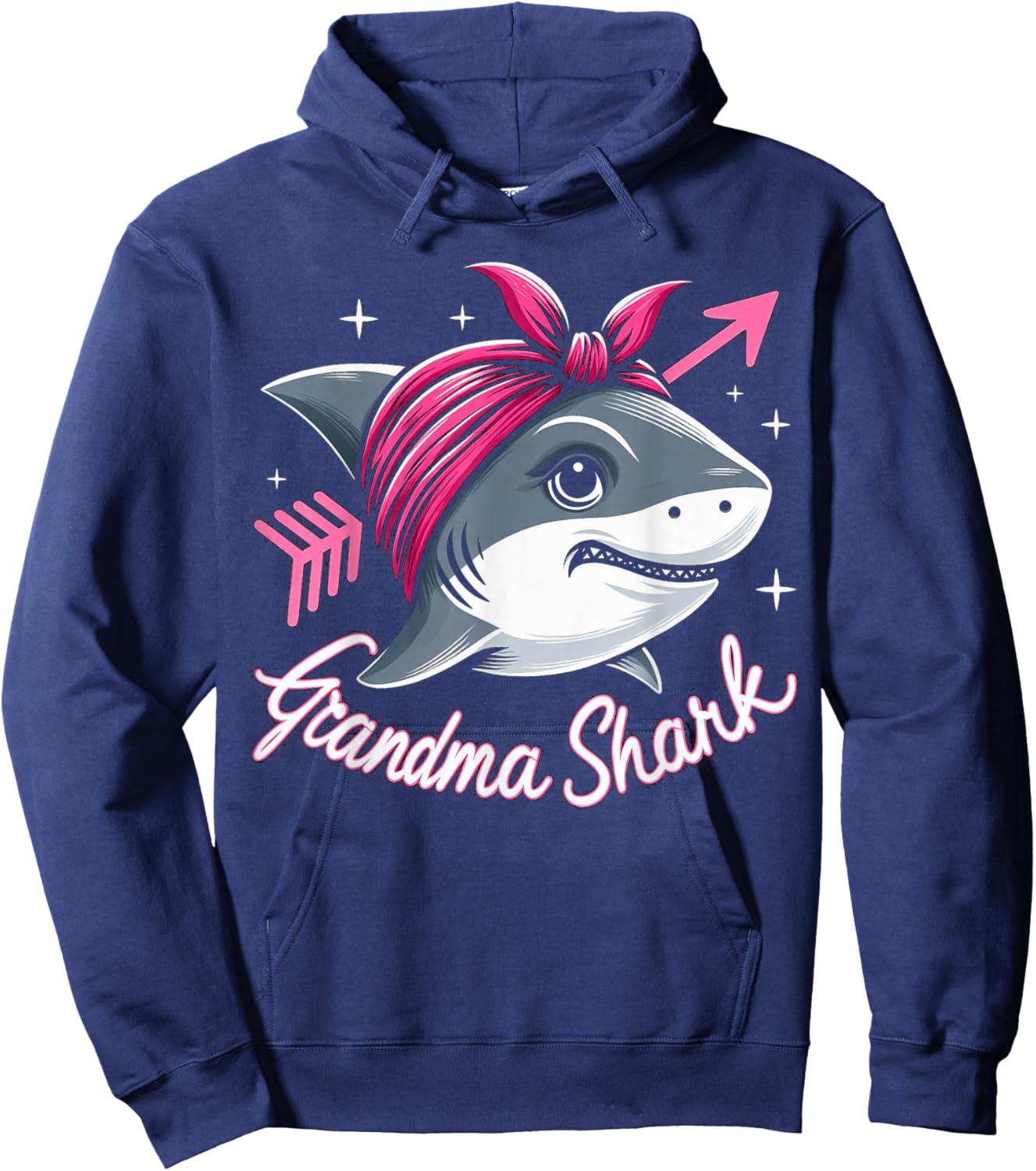Grandma Shark Funny Shark Matching Family Hoodie - Hoodie | Navy