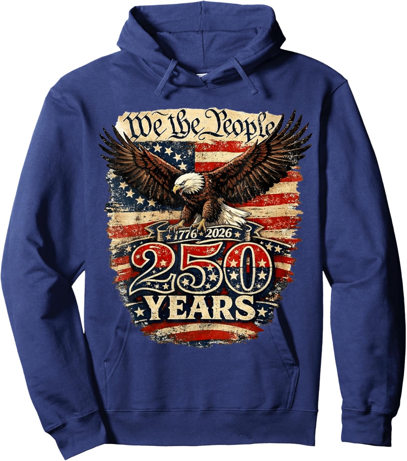 Patriotic 250th Anniversary USA Hoodie - Hoodie | Navy
