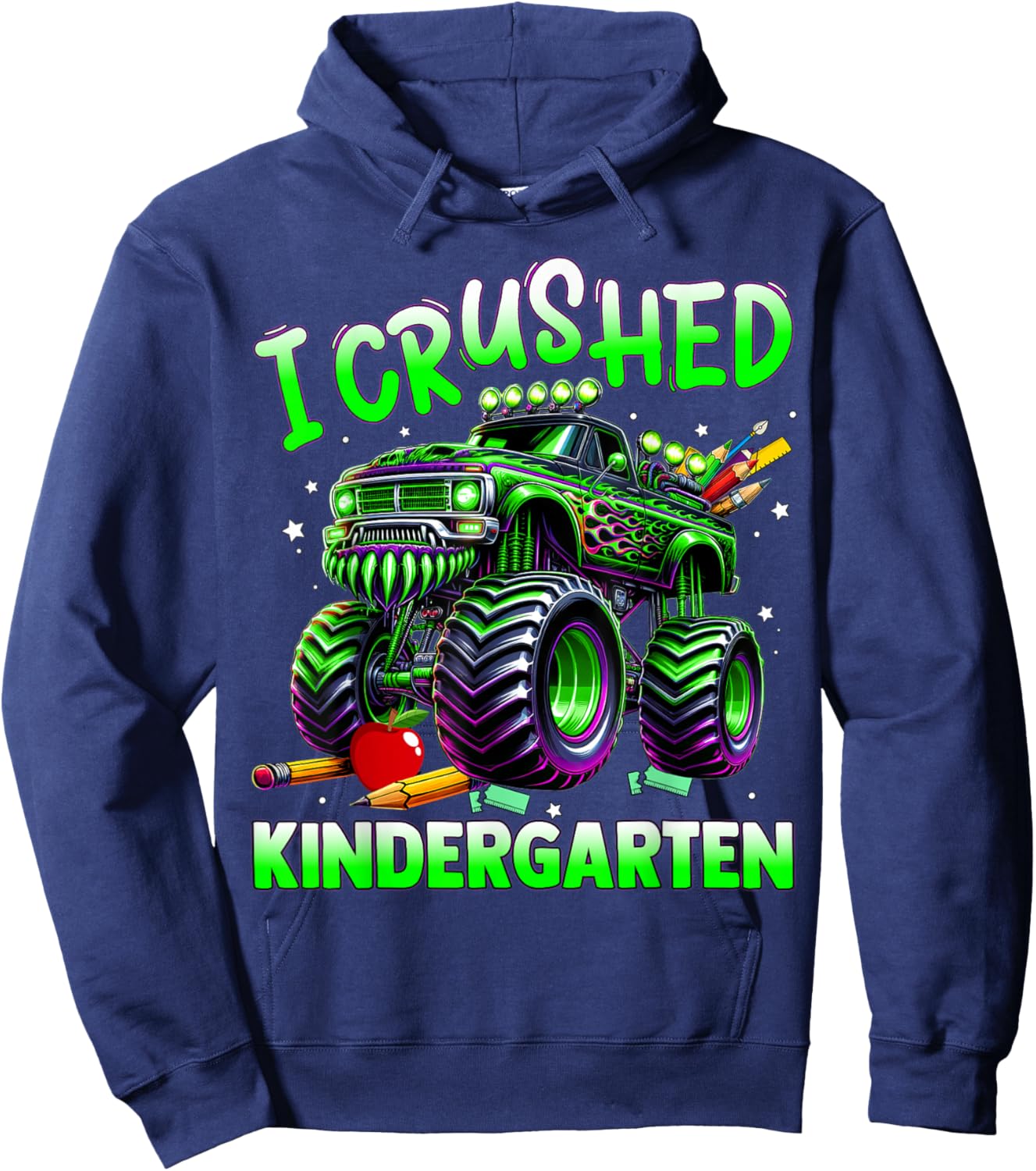 I Crushed Kindergarten Last Day of School Boys Hoodie - Hoodie | Navy