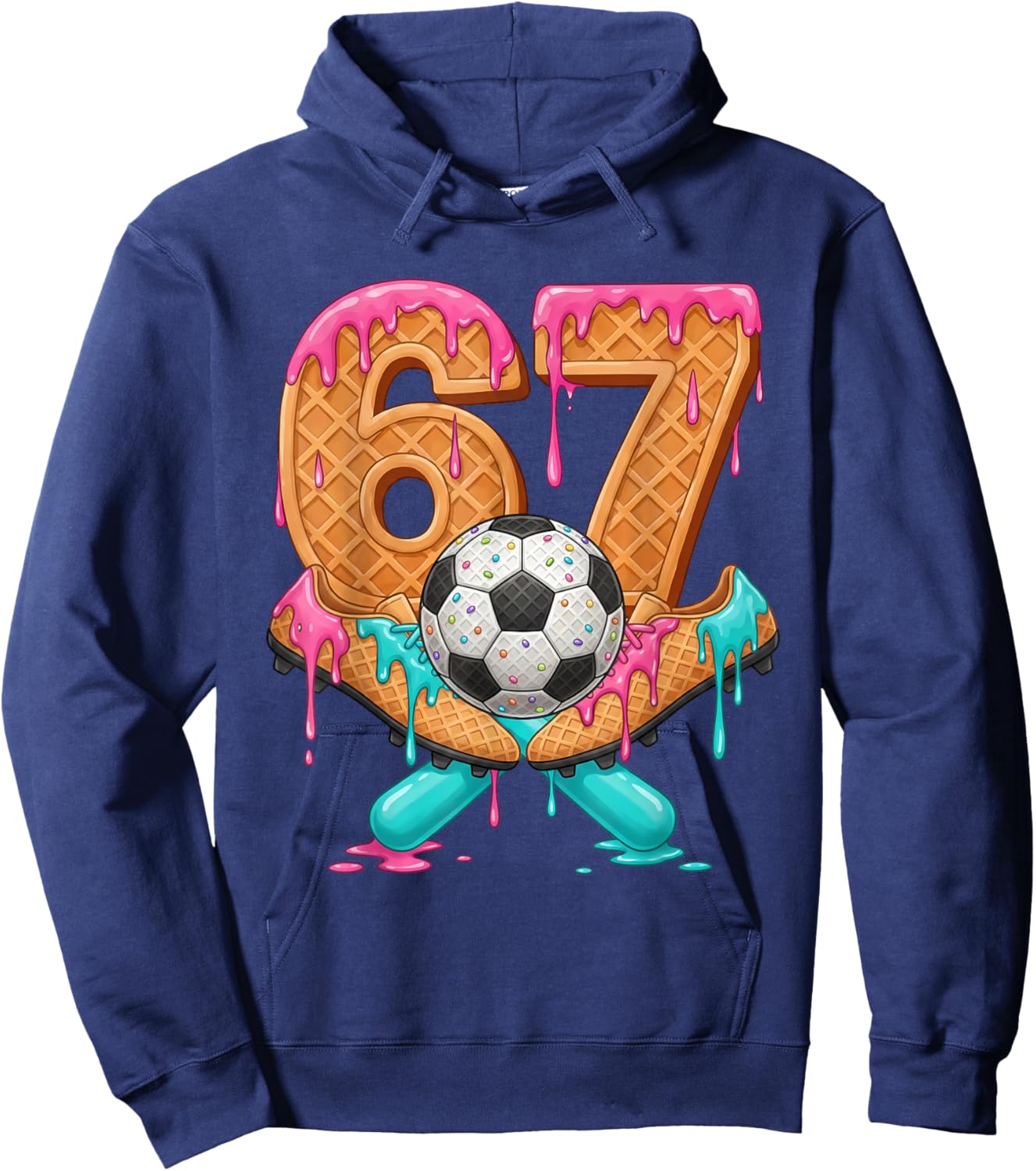 Funny 67 Soccer Drip Number 67 Soccer Hoodie - Hoodie | Navy