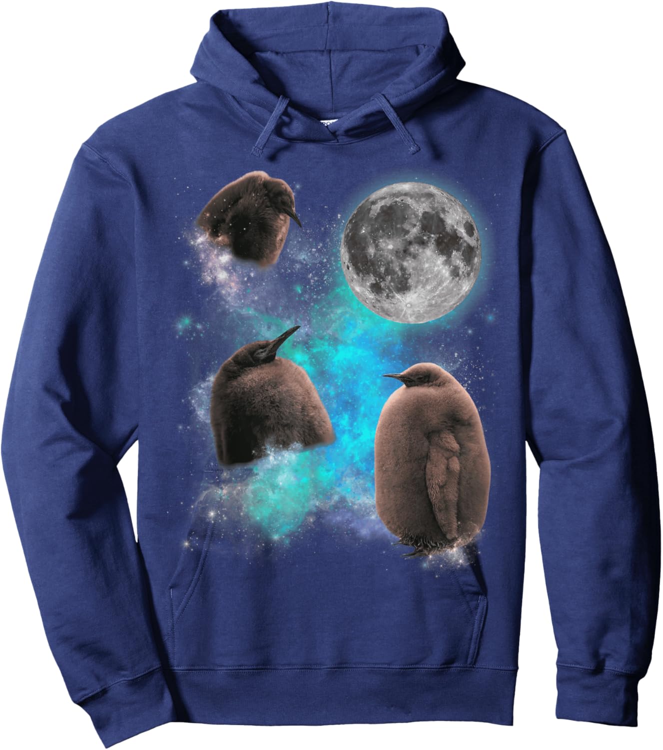 Three Pesto Penguin Moon Funny Pesto Penguin Hoodie - Hoodie | Navy
