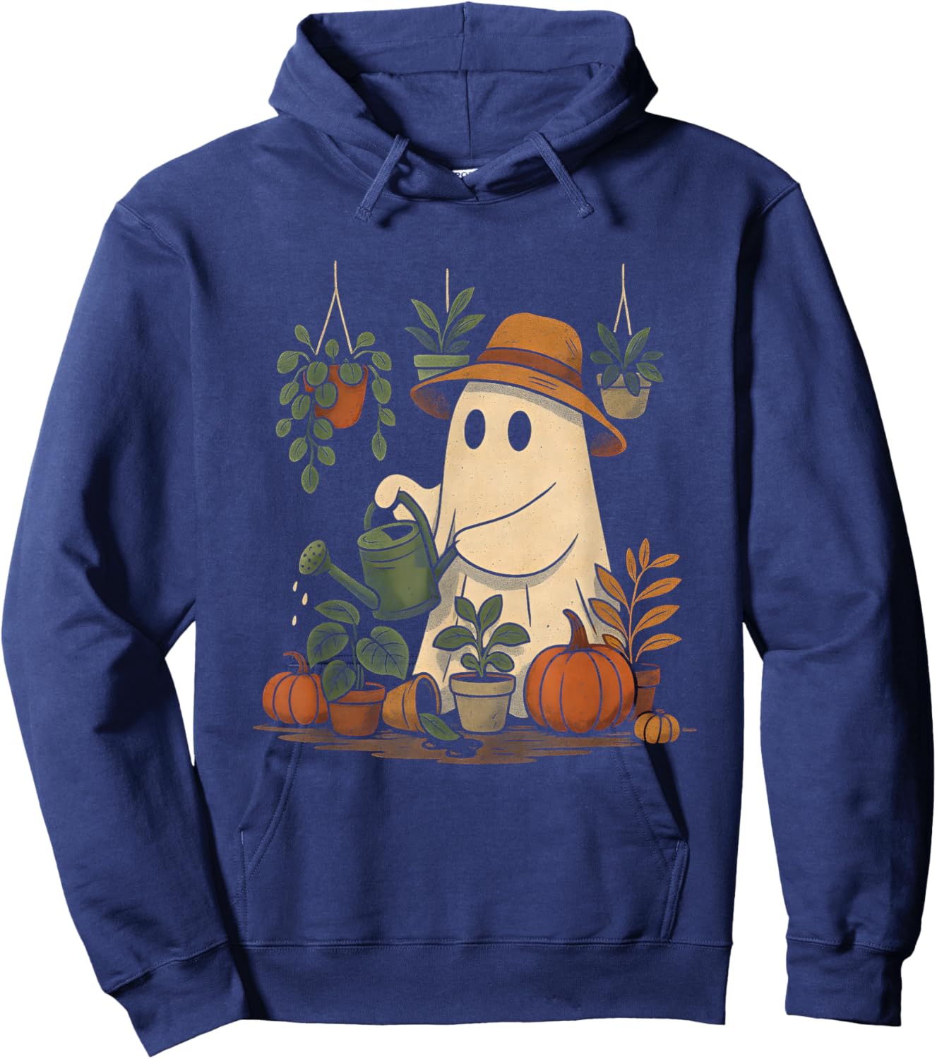 Funny Plant Ghost | Spooky Gardener Halloween Hoodie - Hoodie | Navy