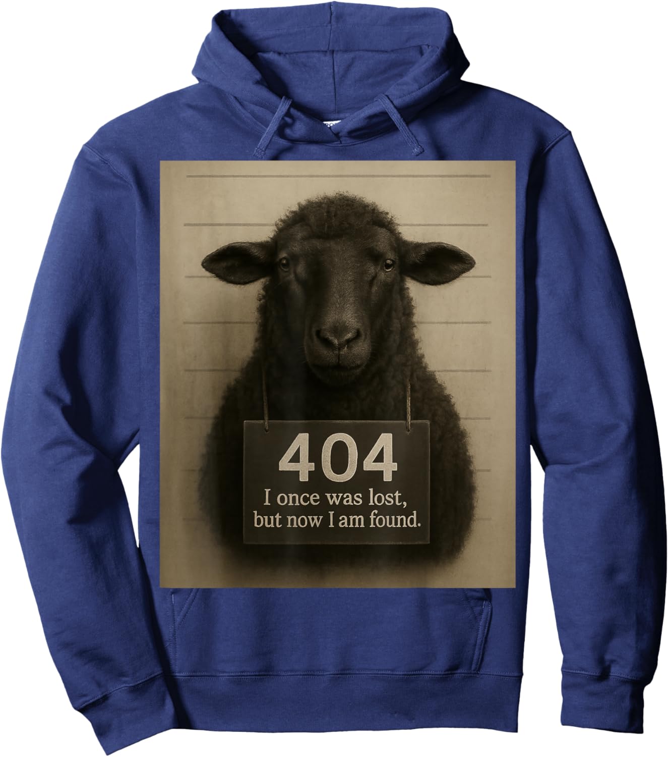 Lost Sheep 404 I Once was Lost Now I Am Found Hoodie - Hoodie | Navy