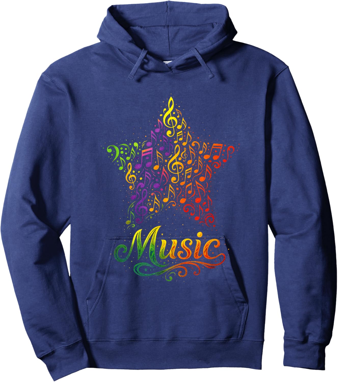Music - Treble Clef Notes Lovers Art Hoodie - Hoodie | Navy